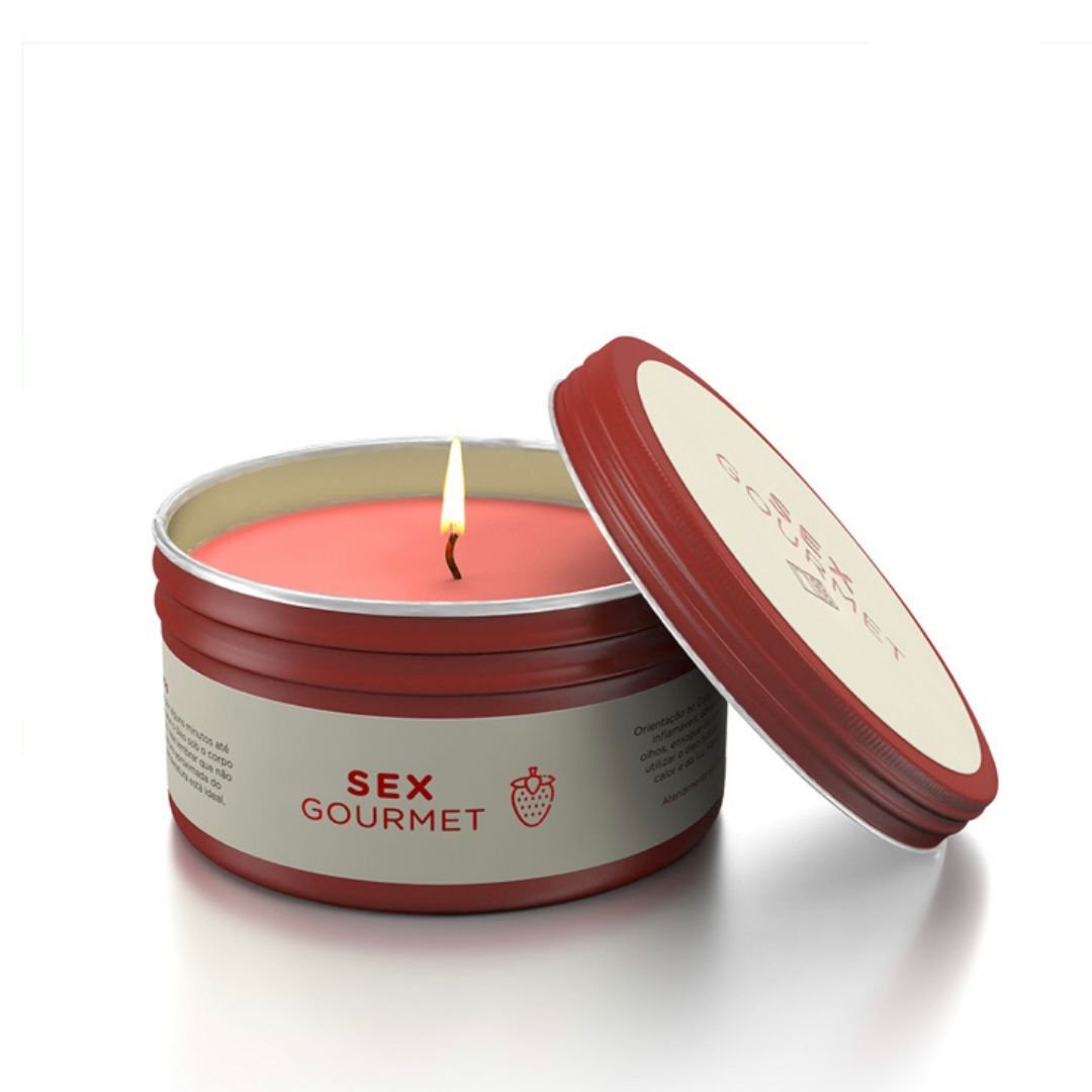 Vela Hidratante Beijável Sex Gourmet Morango - 70g - Imagem 2