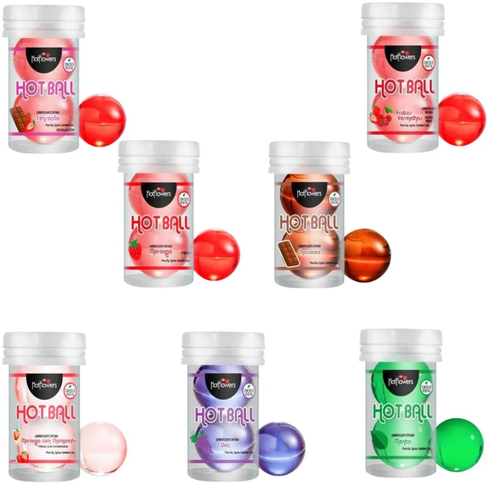 Bolinha Hot Ball Beija Muito 2 Unid. Hot Flowers - Sortido