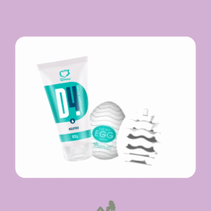 Kit Masturbador Masculino Egg E Lubrificante D4 Beijável 60g Sexy Fantasy - Morango